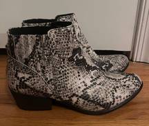 Snakeskin Heeled Booties