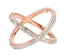 A New Day 14k Rose Gold Plated X CrissCross Chrystal Ring Size 8