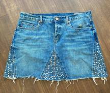 Bedazzled Jean Skirt