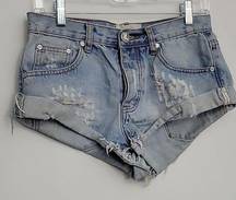 One Teaspoon  Bandits Distresssed Denim Shorts Size 24 GUC