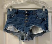 LoveCrazy Button Fly Denim Cut-off Shorts S