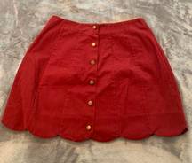 red suede skirt