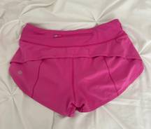 Lululemon Sonic Pink Speed Up Shorts 2.5”