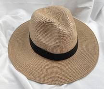 Straw wide brim cowboy hat