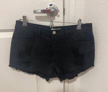 Black Denim Shorts