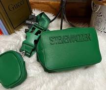 Steve Madden (Green) Logo Belt Bag Fanny Pack w/ Air Pod Case NWT