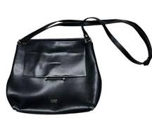 IMAGO-A Black Leather Basic Shoulder Bag Purse