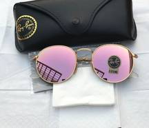 Pink Lenses Round 3447 Unisex Sunglasses 