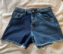 Two-toned Denim Shorts