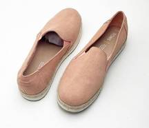 Toms  Coral Pink Suede Palma Espadrilles Slip On Shoes, Size 7.5