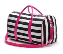 Victorias Secret Signature Large Striped Weekender Getaway Duffle Bag Tote