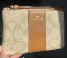 Coach Hand Wallet Tan Leather
