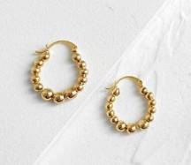 Boutique Multi Bead style gold plated Hoop Earrings New  Materials: gold hoops, gold plated, gold, hoops, earring, earrings, minimalist, minimal, hoop, gold plated hoops, dreamy, dainty, unique Color gold