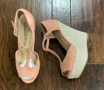 Blushed platforms size 6 semi new