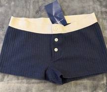 Navy Ribbed Shorts