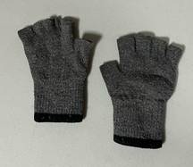 Gray Grey Fingerless Gloves Hand-Warmers Mittens O/S 🩶🖤