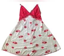 CBR Chic Me Red White Sexy Sultry Novelty Lips Teeth Lace Lingerie Slip Dress