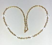 Handmade Clear & Yellow Seed Bead Beaded Boho Necklace