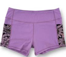 Born Primitive Zen Lotus Floower Short Shorts Womens Size Medium Yoga Pockets