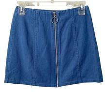 Sz S Chloe & Katie Blue Denim Zip Up Mini Skirt