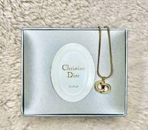 Vintage Christian Dior CD Gold Plated Pendant Necklace