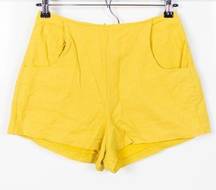 Yellow High Rise Shorts