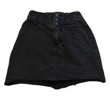 Hollister  Ultra High Rise distressed denim mini jean skirt black size 00