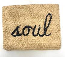 Soulcycle Script Natural Pouch Whimsical Clutch