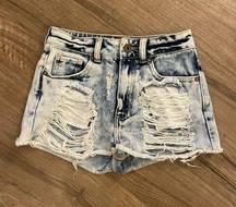 Bullhead Denim Co . Mom Denim Distressed Classic Cut Off Jean Shorts Size 00