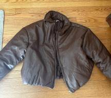 Brown Faux Leather Jacket