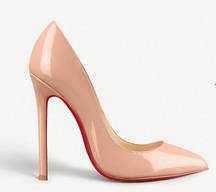 Christian Louboutin Pigalle 120 patient calf nude high heels