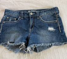 Buckle daydrip denim shorts woman’s size 30 dark wash distressed jean shorts