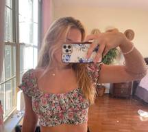 Forever 21 Floral Wrap Crop Top