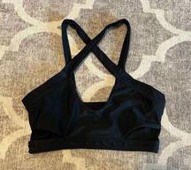 SheIn  cross cross bathing suit bikini top size small in black cut outs