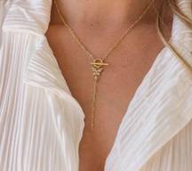 Gold Butterfly Lariat Necklace