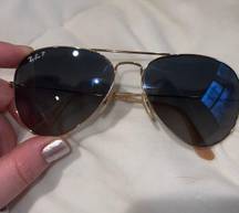 Ray-Ban Aviator Sunglasses Gold Polarized