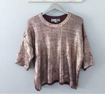 Blessed are the Meek Liquid Metallic Rose / Bronze Knit Sweater