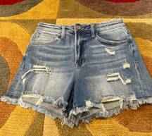 Vervet Los Angeles by Flying Monkey Distressed Frayed Denim Jean Shorts Size Medium