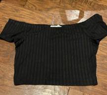 After Market ribbed off shoulder crop top nwot