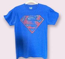 Womens Distressed Logo Superman Shirt