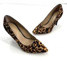 Kenneth Cole  Bon-Together Leopard Animal Print Calf Hair Pointed Heeled Pumps 7M