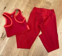 Sweaty Betty Power 7/8 Leggings and Power Frame Workout Tank in Red