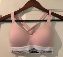 Calvin Klein Bra Small Pink Lift Cross RacerBack Modern Cotton Padded Bralette