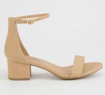 Nude Chunky Heel Ankle Strap Sandal