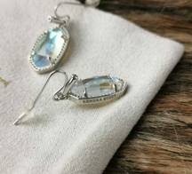 Kendra Scott silver and Dichroic Glass earrings nwot