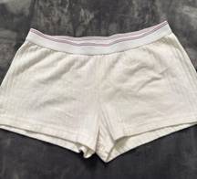 White Ribbed Shorts