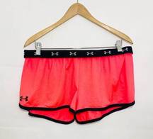 Under Armour running work out hot pink loose fit shorts large athletic wear