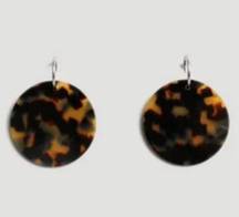 💕RACHEL COMEY💕 Masha Acrylic Disc Earrings ~ Brown Tortoise NWT