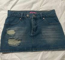 distressed mini skirt