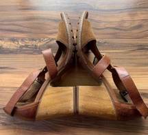 Timberland earth keepers wood blocked heels leather sandals 10